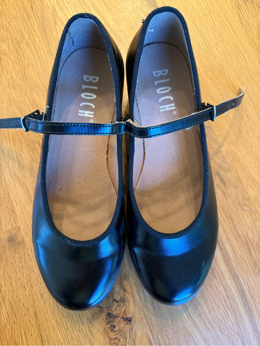 Bloch Black Patent Mary Jane Tap shoes with Adjustable Strap